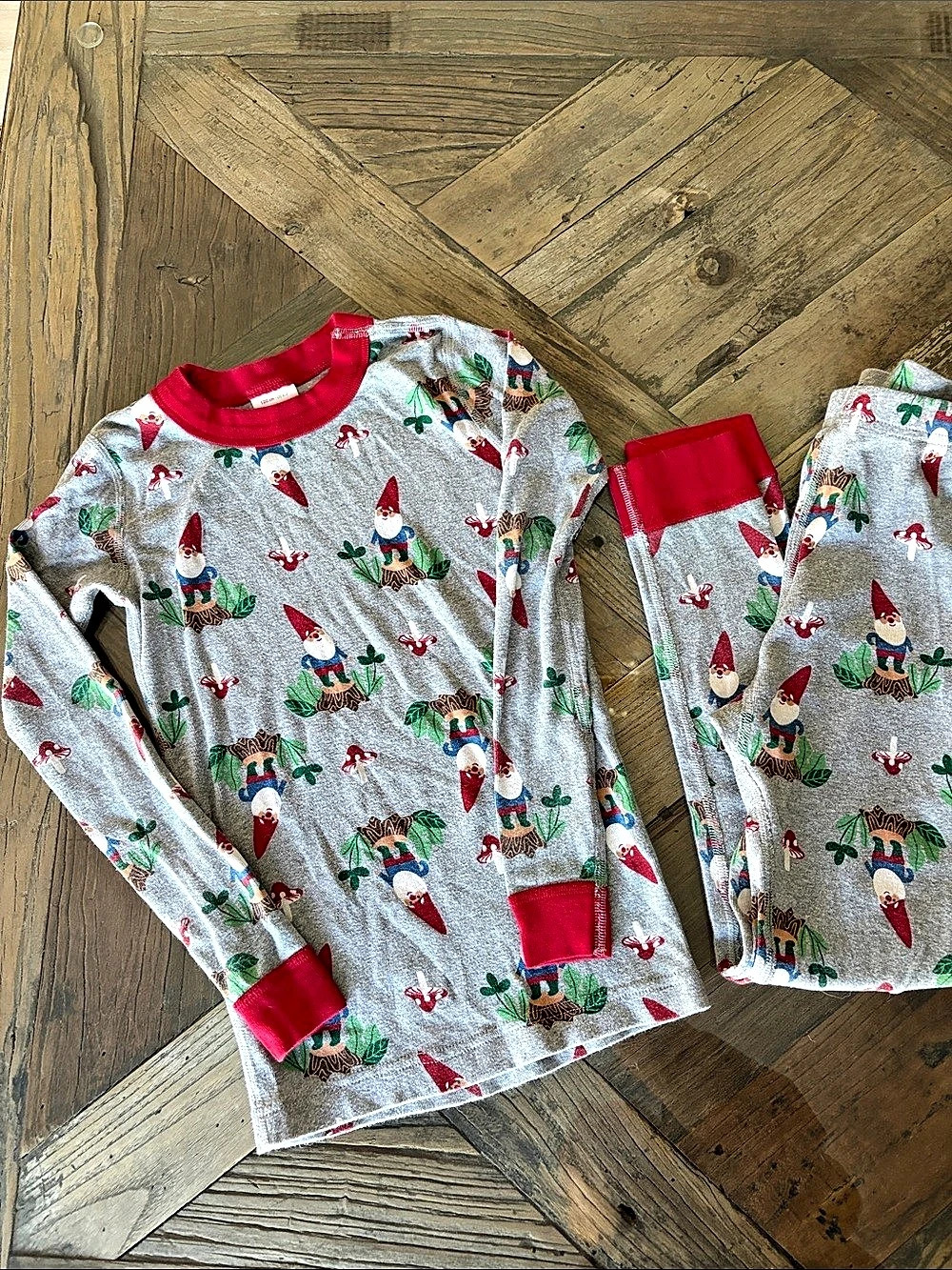 Hanna Andersson Long John Pajamas in Organic Cotton - Gnome Print Gnome Pajamas